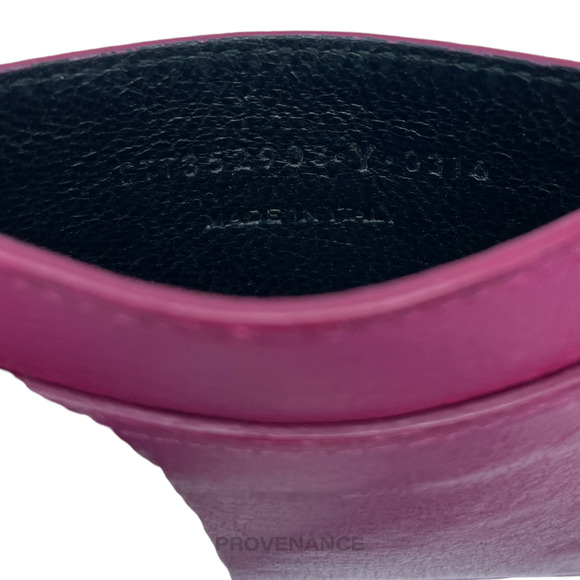 🔴 Saint Laurent Paris YSL Logo Card Holder Wallet - Fuchsia - Picture 5 of 6